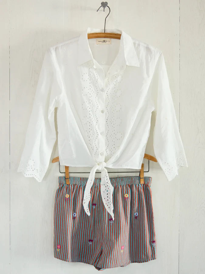 Lyla Cotton Eyelet Tie Top