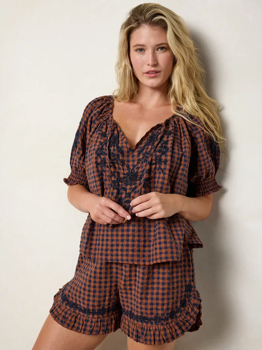 April Embroidered Cotton Top