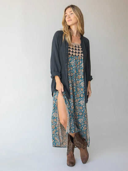 Laid Back Cotton Button Down Top