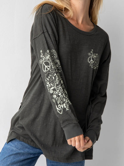 Oversized Cotton Doodle Tee