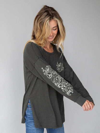 Oversized Cotton Doodle Tee