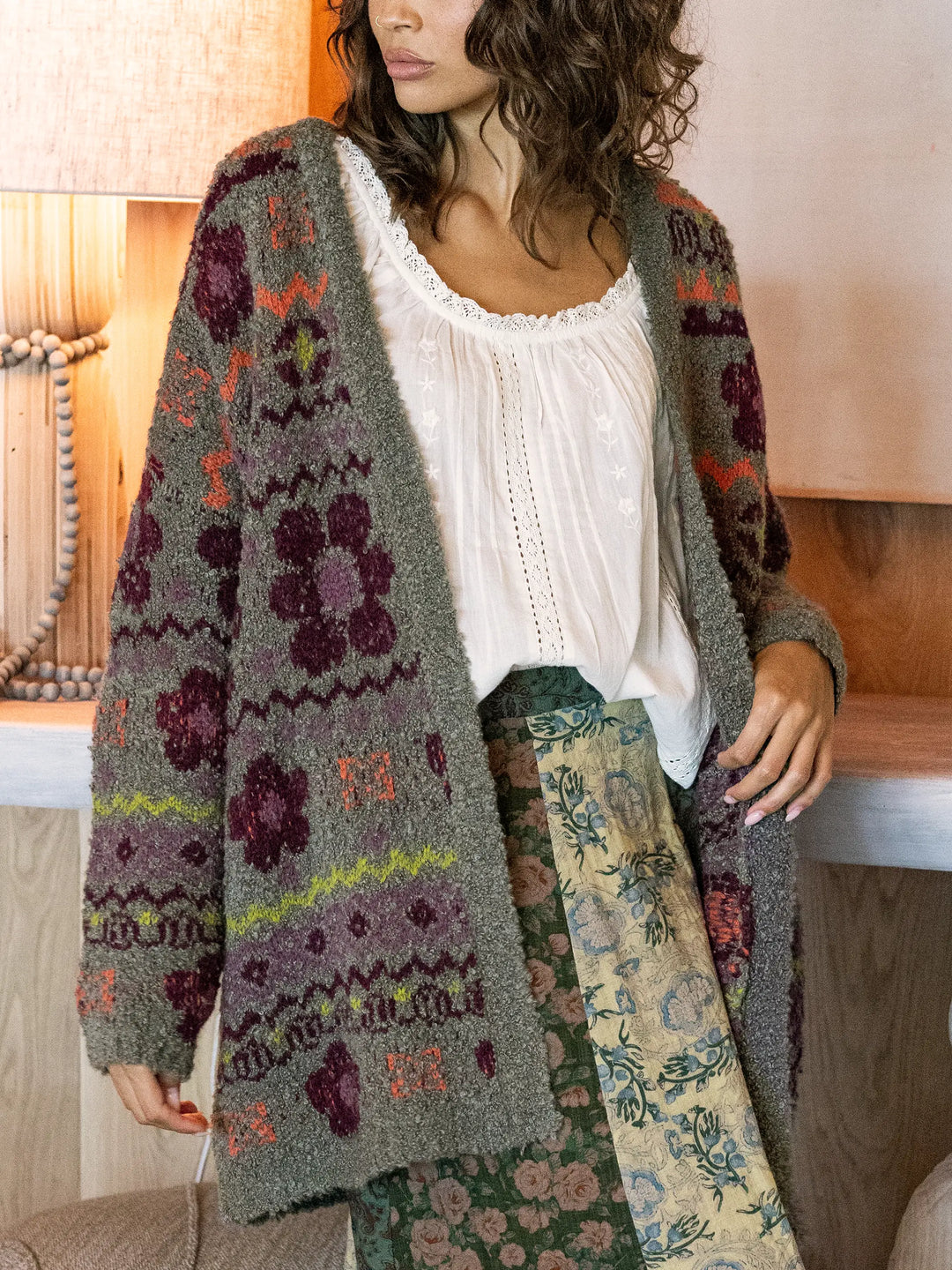 Calla Jacquard Cardigan Sweater