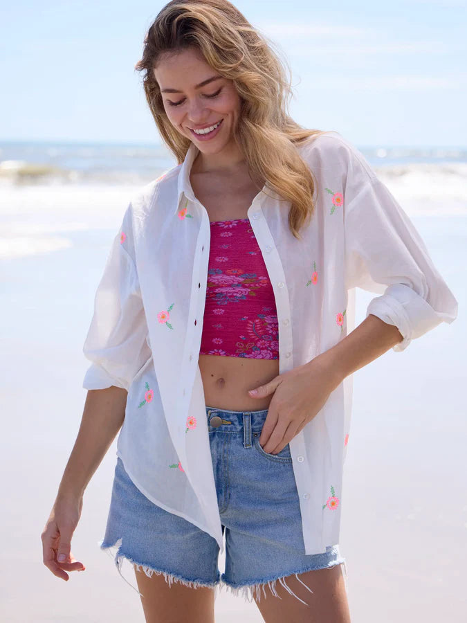 Barcelona Embroidered Cotton Button Down