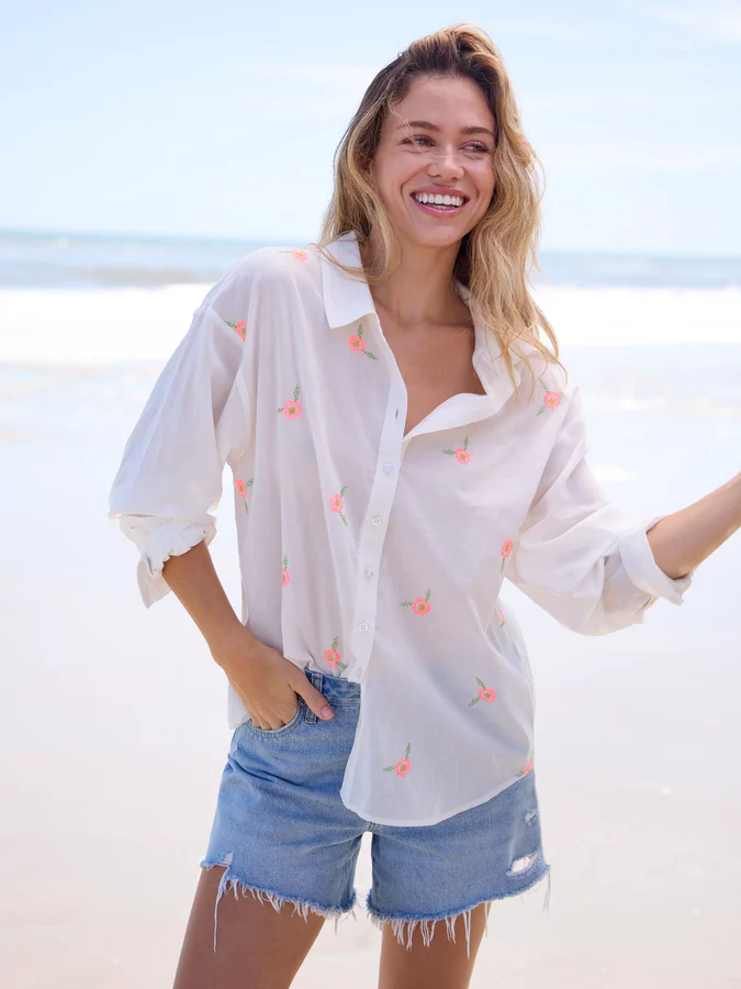Barcelona Embroidered Cotton Button Down