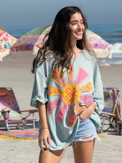 Oversized Cotton Applique Tee