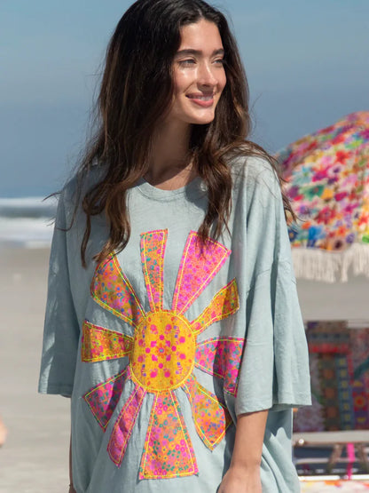 Oversized Cotton Applique Tee