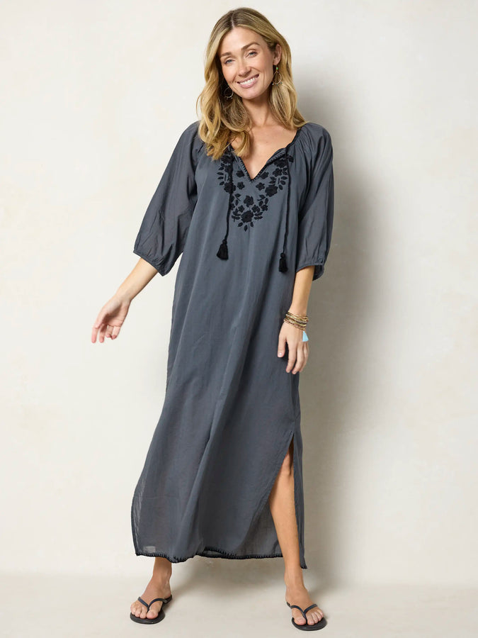 Christy Embroidered Cotton Maxi Dress