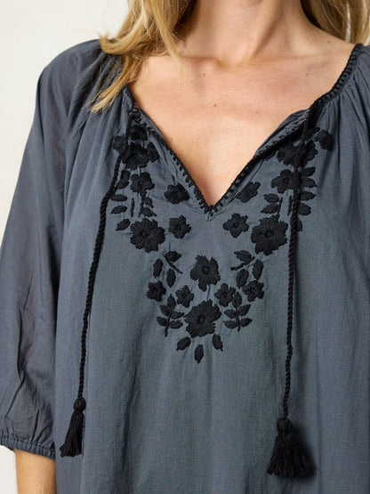 Christy Embroidered Cotton Maxi Dress