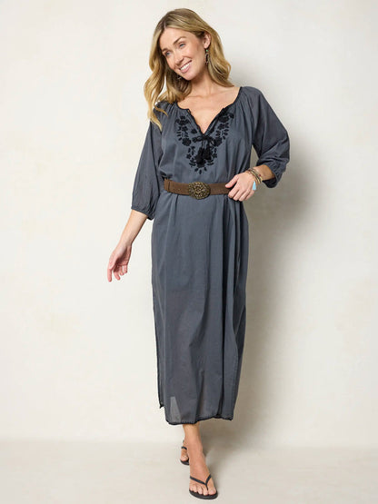 Christy Embroidered Cotton Maxi Dress