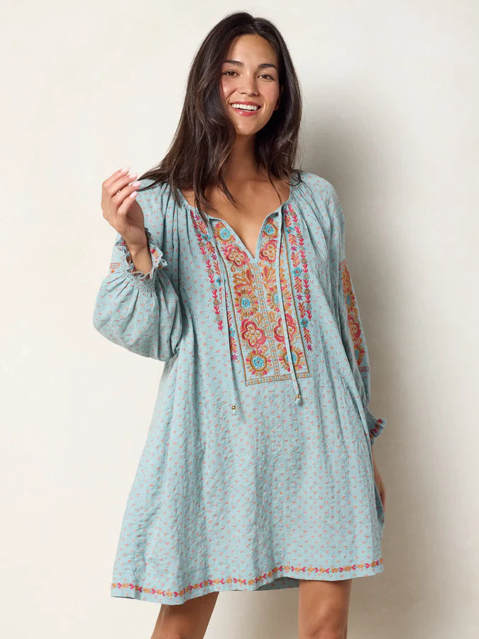 April Embroidered Mini Dress