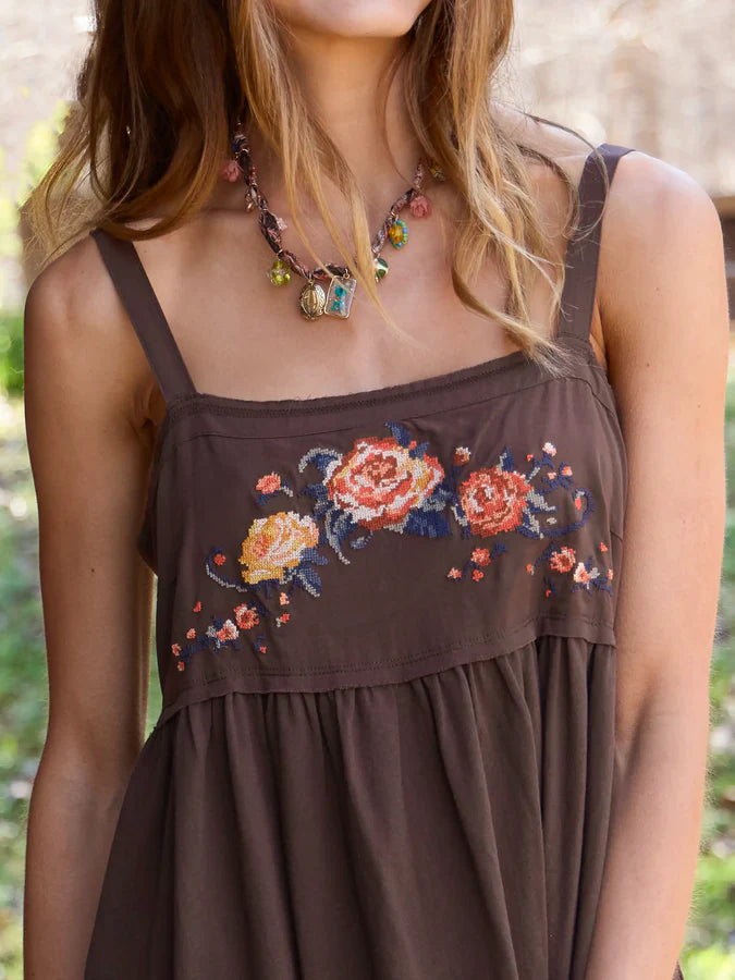 Patti Embroidered Mini Dress