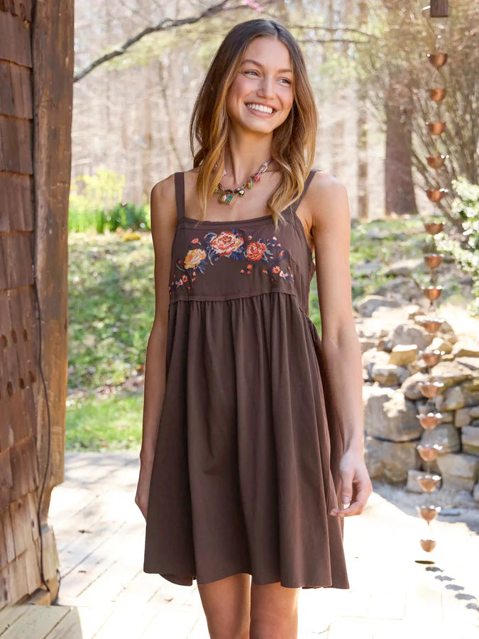 Patti Embroidered Mini Dress