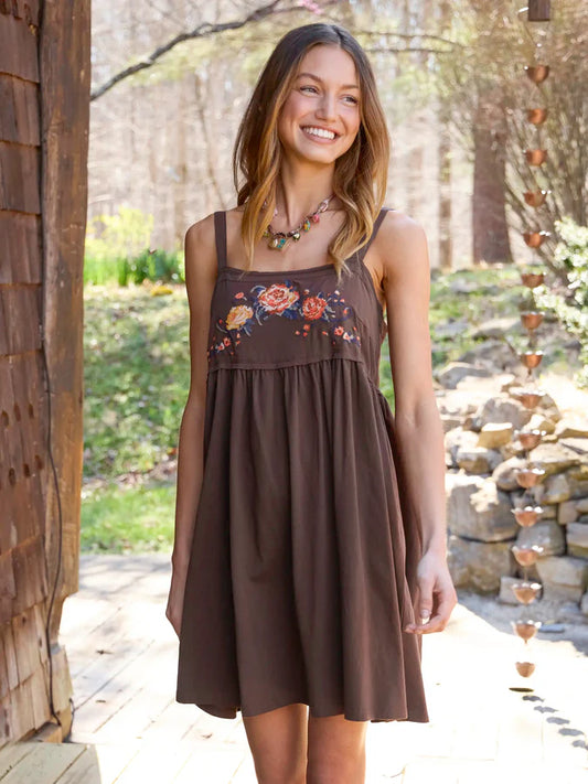Patti Embroidered Mini Dress