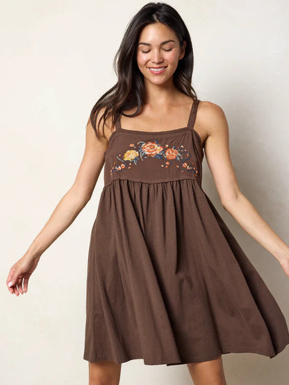 Patti Embroidered Mini Dress