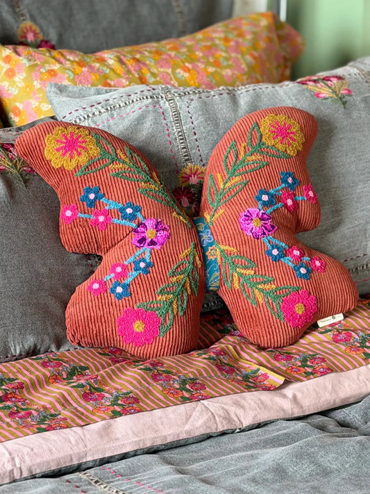 Cotton Corduroy Tufted Pillow