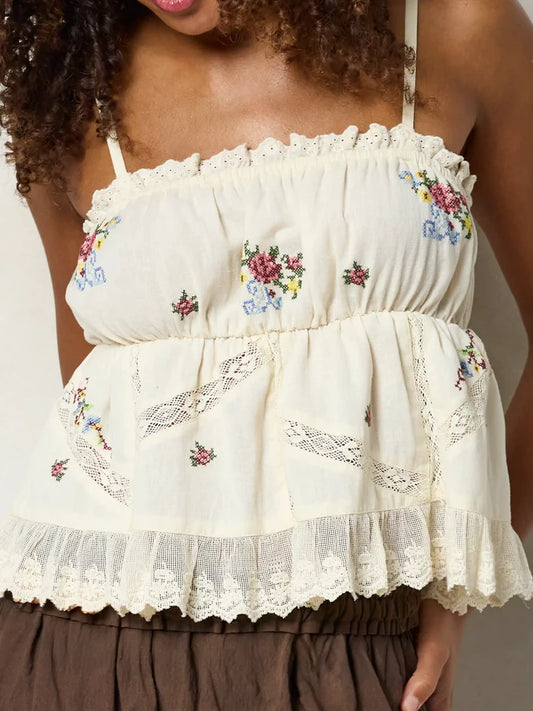 Ruby Embroidered Lace Top