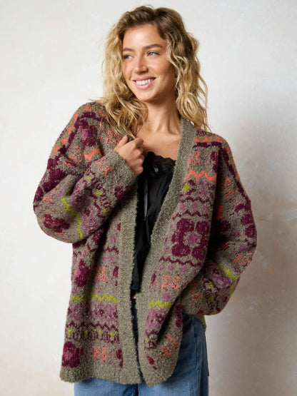Calla Jacquard Cardigan Sweater