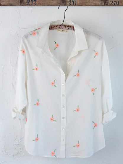 Barcelona Embroidered Cotton Button Down