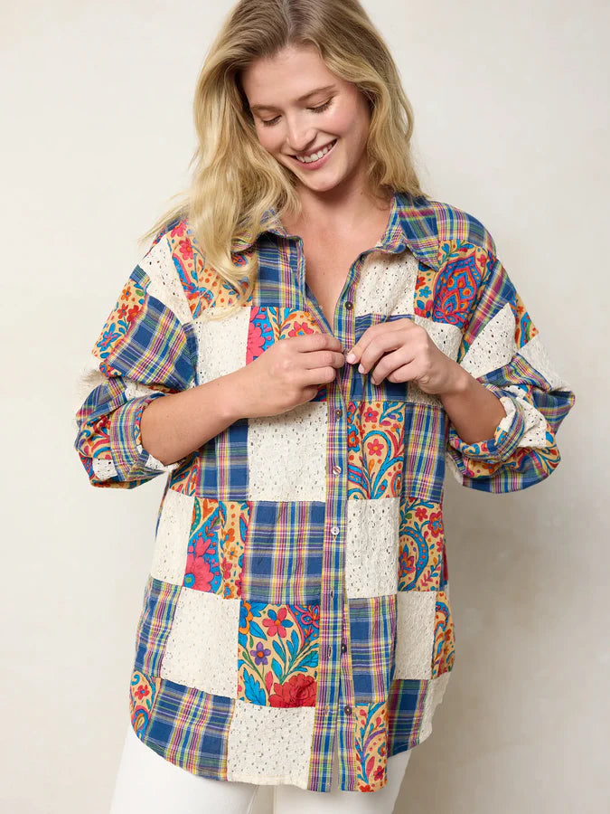 Barcelona Patchwork Button Down