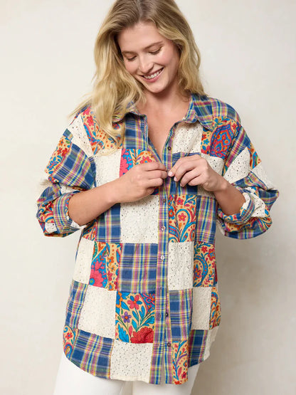 Barcelona Patchwork Button Down