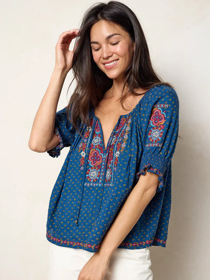 April Embroidered Top