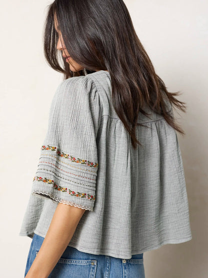 Prettiest Embroidered Cotton Lace Blouse