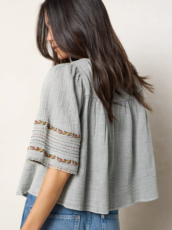 Prettiest Embroidered Cotton Lace Blouse