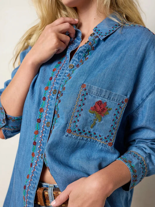 Dutton Embroidered Button Down