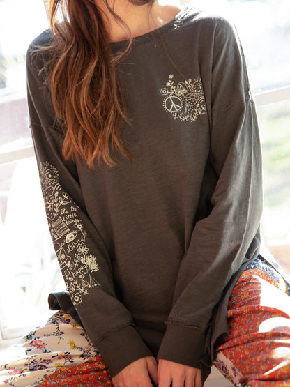 Oversized Cotton Doodle Tee