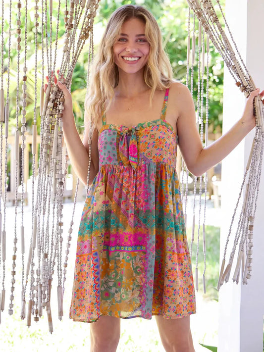 Patti Tie-Front Mini Dress
